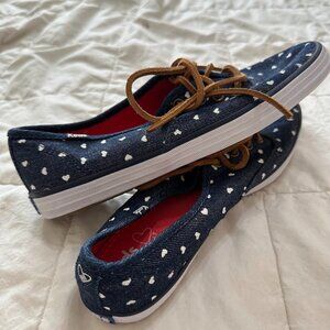 Vintage Taylor Swift x Keds denim heart print sneakers.